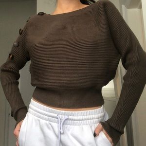 Knit off the shoulder sweater
